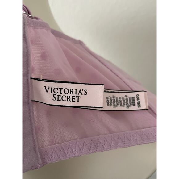 Victoria's Secret Bra Bustier Plunge Lace Polka Dot Lingerie - Picture 13 of 14